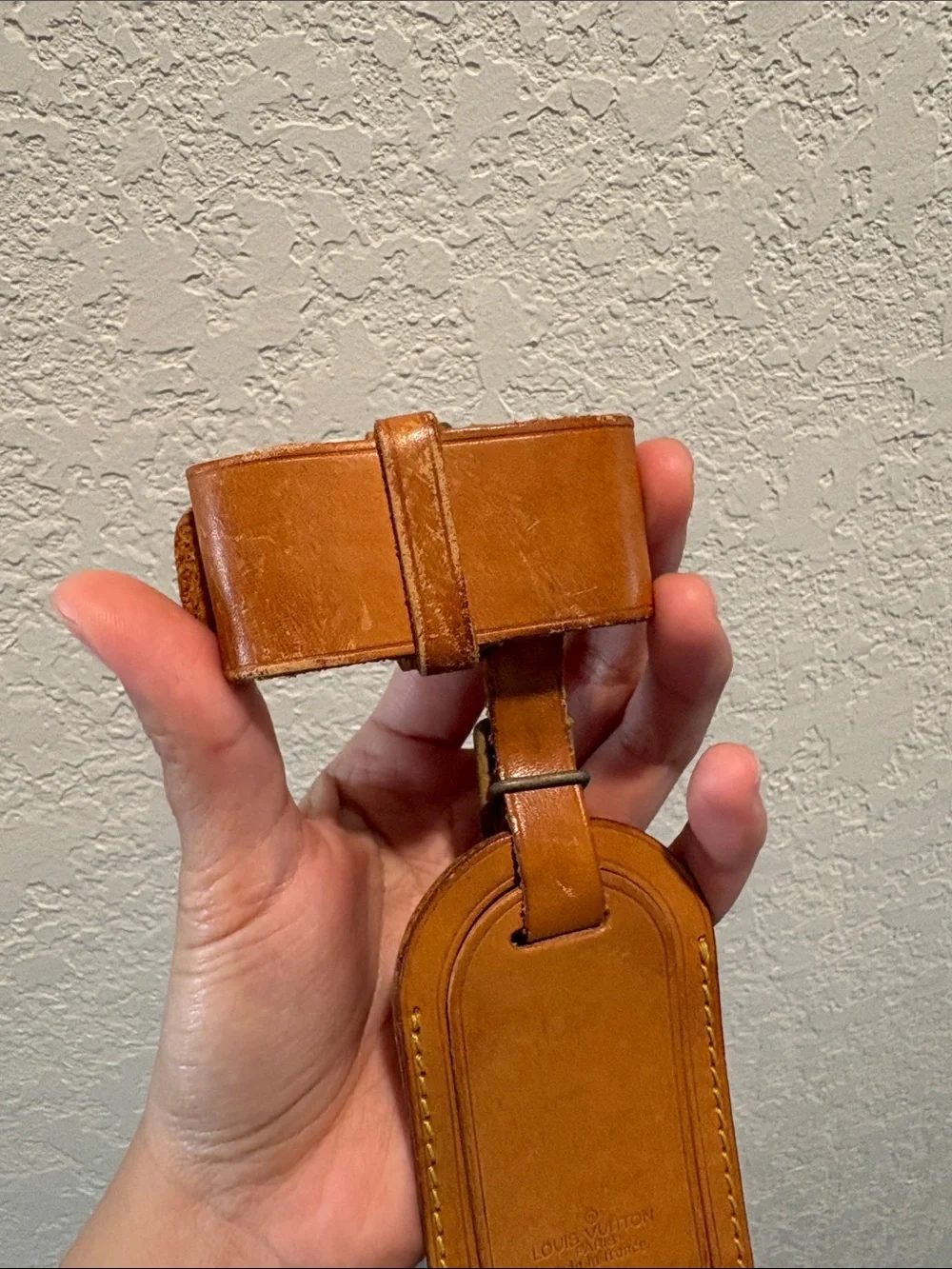 Louis Vuitton Vachetta Leather Luggage Tag in Tan